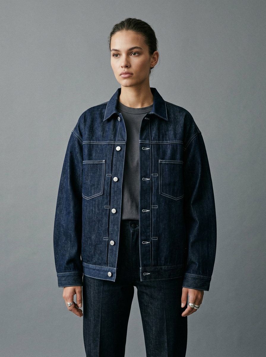 Veste Oversize Denim Brut - Indigo